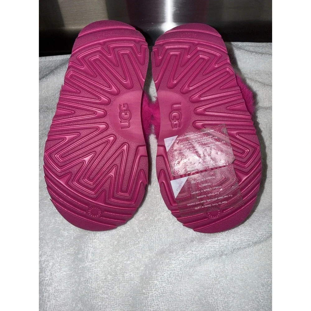 UGG‎ Mules Slippers Girls Size 10 Hot Pink Suede Comfort Slip On